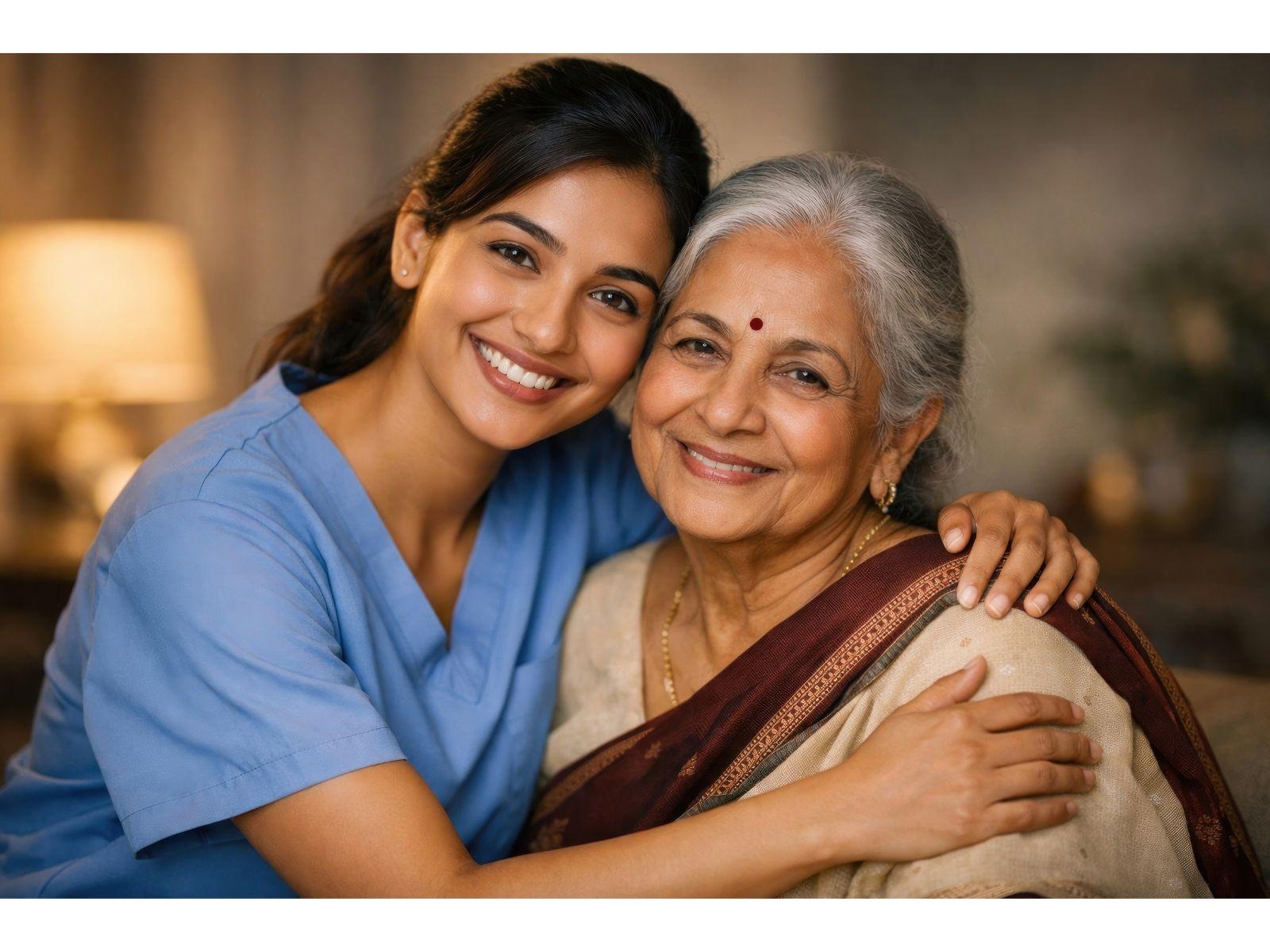Home care support for an elderly woman in Hyderabad